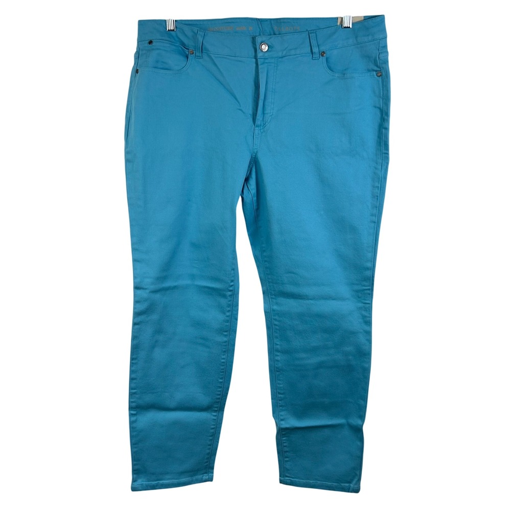 Talbots Signature Slim Ankle Jeans Turquoise Blue Size 18 NWT